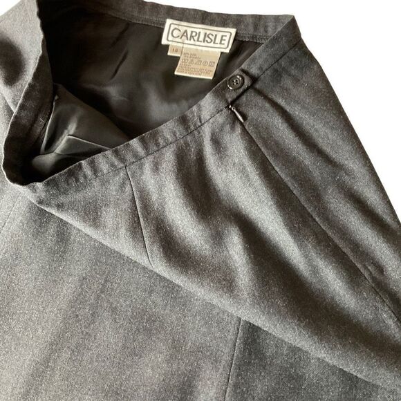 Carlisle Maxi Skirt Dark Grey A-Line Wool Spandex Blend Charcoal Women Size 14 - Picture 8 of 13